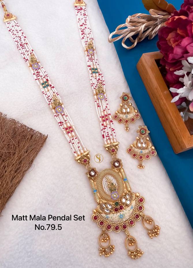 795 MH Wedding Wear Matte Mala Pendant Set Wholesale Price In Surat
